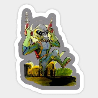 Alien invasion Sticker